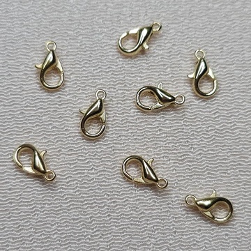 Lobster Clasps 12mm Light Gold Colour