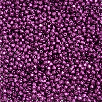 Fire Polish 2mm ColorTrends: Saturated Metallic Pink Yarrow