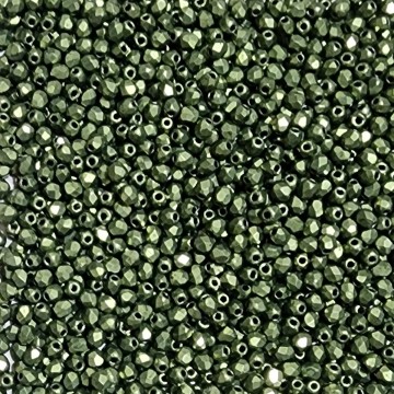 Fire Polish 2mm ColorTrends: Sueded Gold Fern