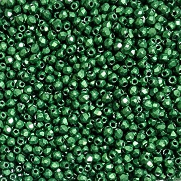 Fire Polish 2mm ColorTrends: Saturated Metallic Kale