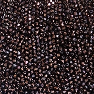Fire Polish 2mm Luster - Metallic Amethyst Jet