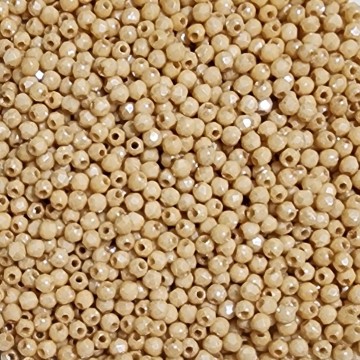 Fire Polish 2mm Luster-Opaque Champagne