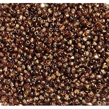Fire Polish 2mm Luster-Transparent Gold/Smokey Topaz