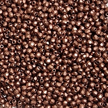 Fire Polish 2mm Matte-Metallic Bronze Copper