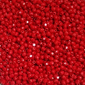 Fire Polish 2mm Opaque Red