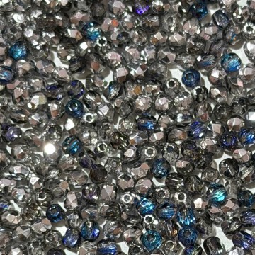 Fire Polish 3mm Crystal/Heliotrope