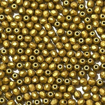 Fire Polish 3mm Matte - Metallic Aztec Gold