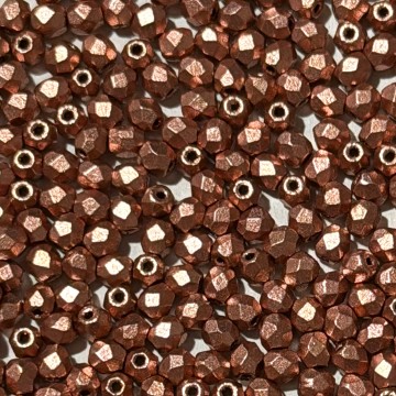 Fire Polish 3mm Matte - Metallic Copper