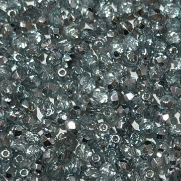 Fire Polish 3mm Coated - 1/2 Silver