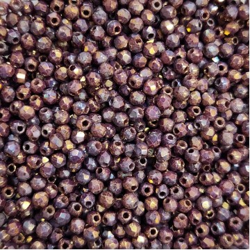 Fire Polish 2mm Luster-Opaque Bronzed Smoke