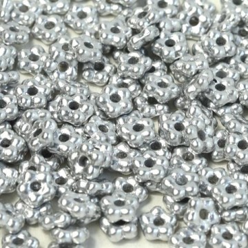 Flower Beads 5mm Aluminium Silver