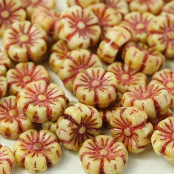 Flower Beads 9mm Chalk White 96835
