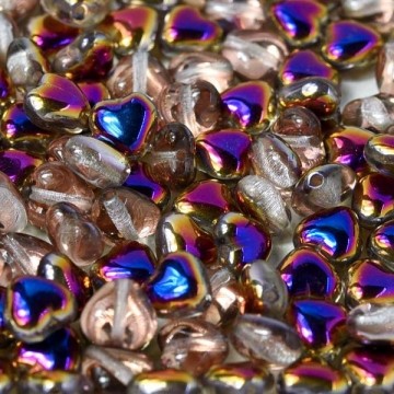 Glass Hearts 6mm Crystal Sliperit