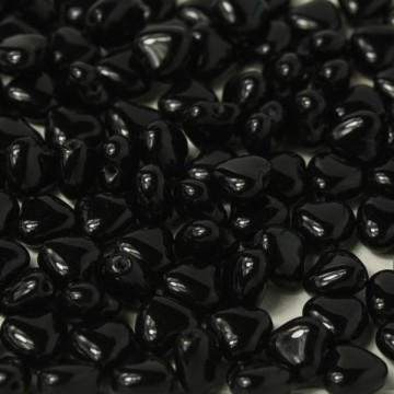 Glass Hearts 6mm Jet