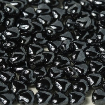 Glass Hearts 6mm Jet Hematite