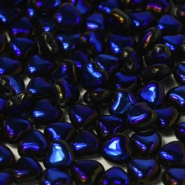 Glass Hearts 6mm Jet Full Azuro