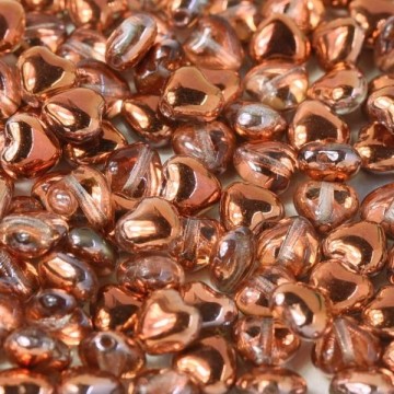 Glass Hearts 6mm Crystal Sunset