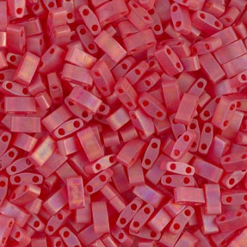 Half Tila Beads HTL0140FR Matted Transparent Light Red AB