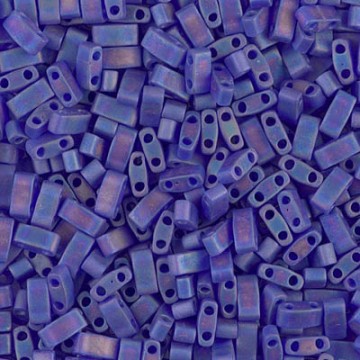 Half Tila Beads HTL0151FR Matted Transparent Cobalt AB
