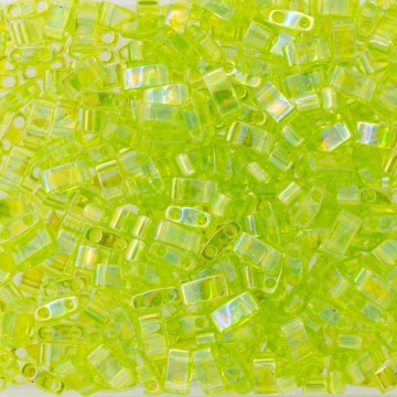 Half Tila Beads HTL0258 Transparent Chartreuse AB
