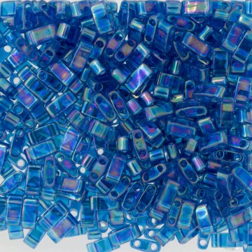 Half Tila Beads HTL0291 Transparent Capri Blue AB