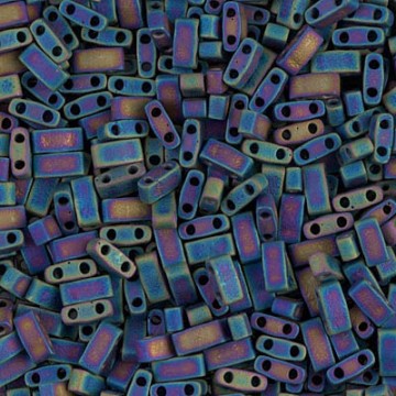 Half Tila Beads HTL0401FR Matted Multi Iris