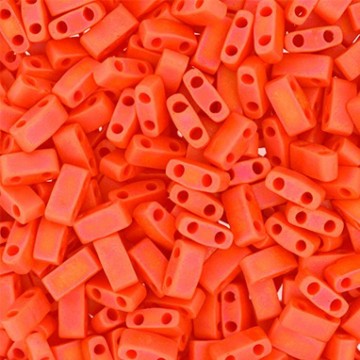 Half Tila Beads HTL0406FR Opaque Orange Matted AB