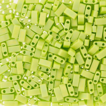 Half Tila Beads HTL0416FR Opaque Chartreuse Matted AB