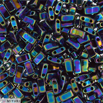 Half Tila Beads HTL0455 Metallic Variegated Blue Iris