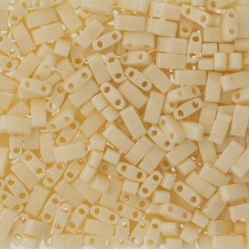 Half Tila Beads HTL0491 Opaque Ivory