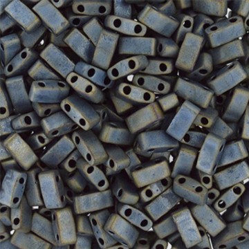 Half Tila Beads HTL2002 Matted Metallic Silver Grey