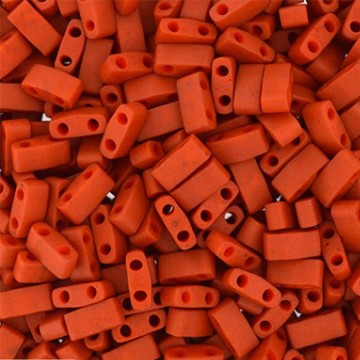 Half Tila Beads HTL2315 Matted Opaque Terra Cotta