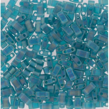 Half Tila Beads HTL2405FR Matted Transp Teal AB