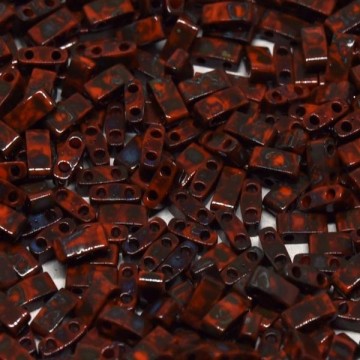Half Tila Beads HTL4520 Picasso Opaque Orange