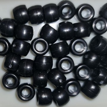 Pony Beads 9x6mm Black