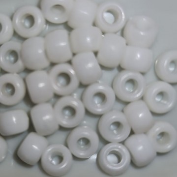 Pony Beads 9x6mm White
