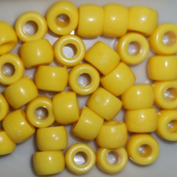 Pony Beads 9x6mm Yellow