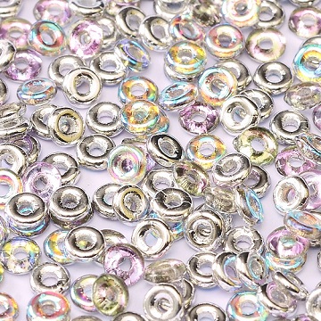 O Bead Crystal Silver Rainbow