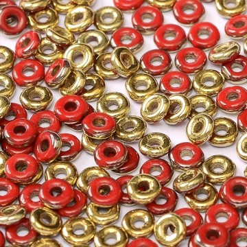 O Bead Opaque Red Amber