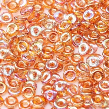 O Bead Crystal Orange Rainbow