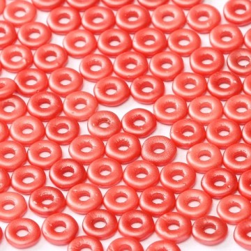 O Bead Alabaster Pastel Dark Coral