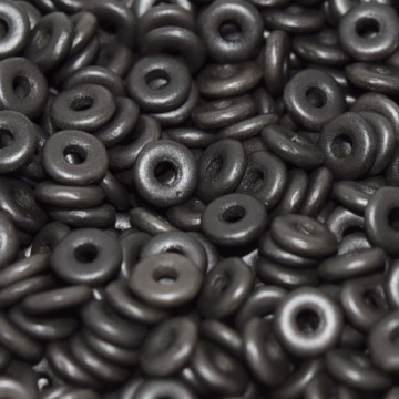 O Bead Alabaster Metallic Black