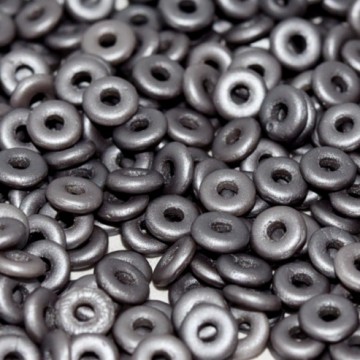 O Bead Alabaster Metallic Steel