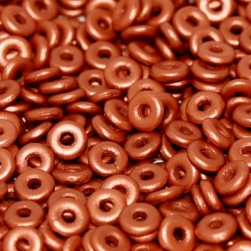 O Bead Alabaster Metallic Bronze
