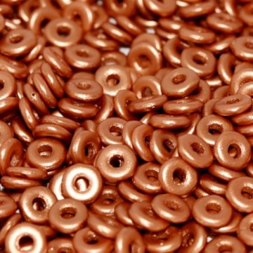 O Bead Alabaster Metallic Copper