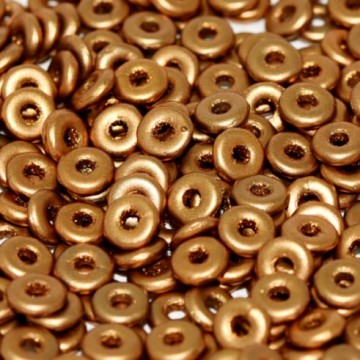 O Bead Alabaster Metallic Brass