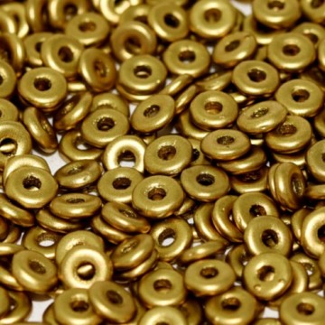 O Bead Alabaster Metallic Olivine