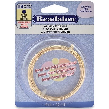 Beadalon German Style Wire, Gold Color, 18 gauge