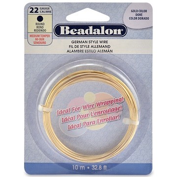Beadalon German Style Wire, Gold Color, 22 gauge