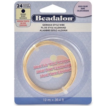 Beadalon German Style Wire, Gold Color, 24 gauge